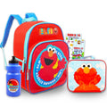 Sesame Street Backpack with Lunch Box for Kids - Bundle with 16” Sesame Street Backpack, Elmo Lunch Bag, Water Bottle, Stickers, More | Sesame Street School Bag Set