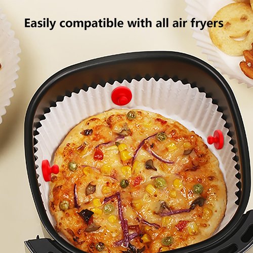Air Fryer Magnets | 8PCS Strong Magnetic Silicone Clips for Parchment Paper - 100% Food-Safe & Heat-Resistant (Red)