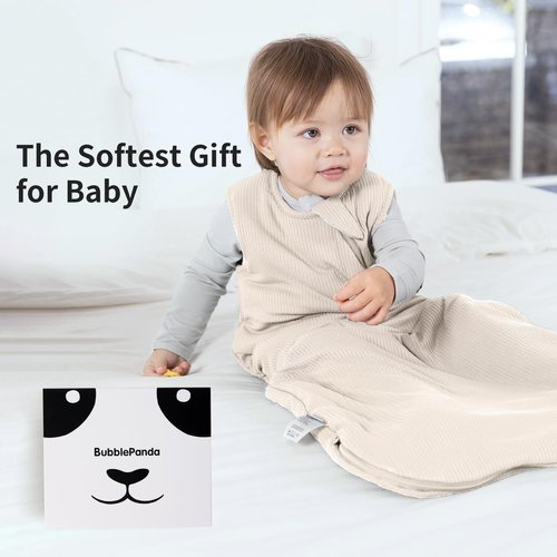BubblePanda Rayon Made from Bamboo Sleep Sack 6-12 Months Supersoft Toddler Sleep Sack 1.0 Tog Breathable Baby Wearable Blanket with 2-Way Zipper Unisex Sleeping Bag for Babies
