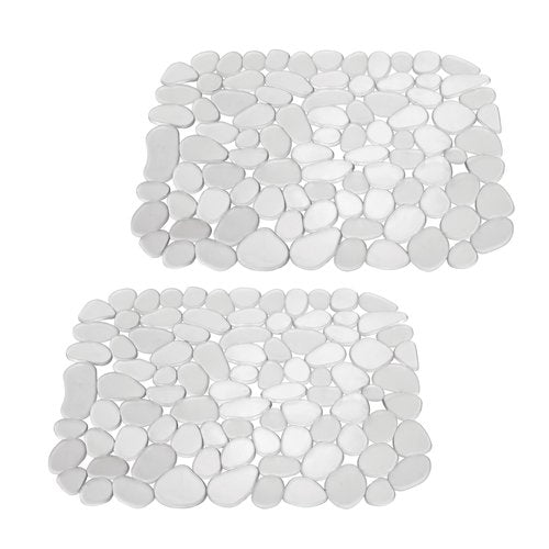 iDesign Pebblz Sink Protector - Kitchen Sink Mat for Bottom of Sink - Set of 2 - Clear