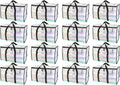 BALEINE Oversized Moving Bags - Heavy-Duty Storage Totes with Reinforced Handles | Clear, 16-Pack