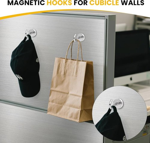 DIYMAG Magnetic Hooks - Heavy Duty 30lbs Strength | 10 Pack for Cruise Cabins, Kitchens & More
