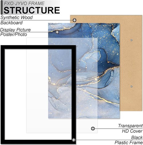 Fxojyvo 8x11 Picture Frame - Lightweight Black Frame for 8x11 Inch Photos | Perfect for Wall Display
