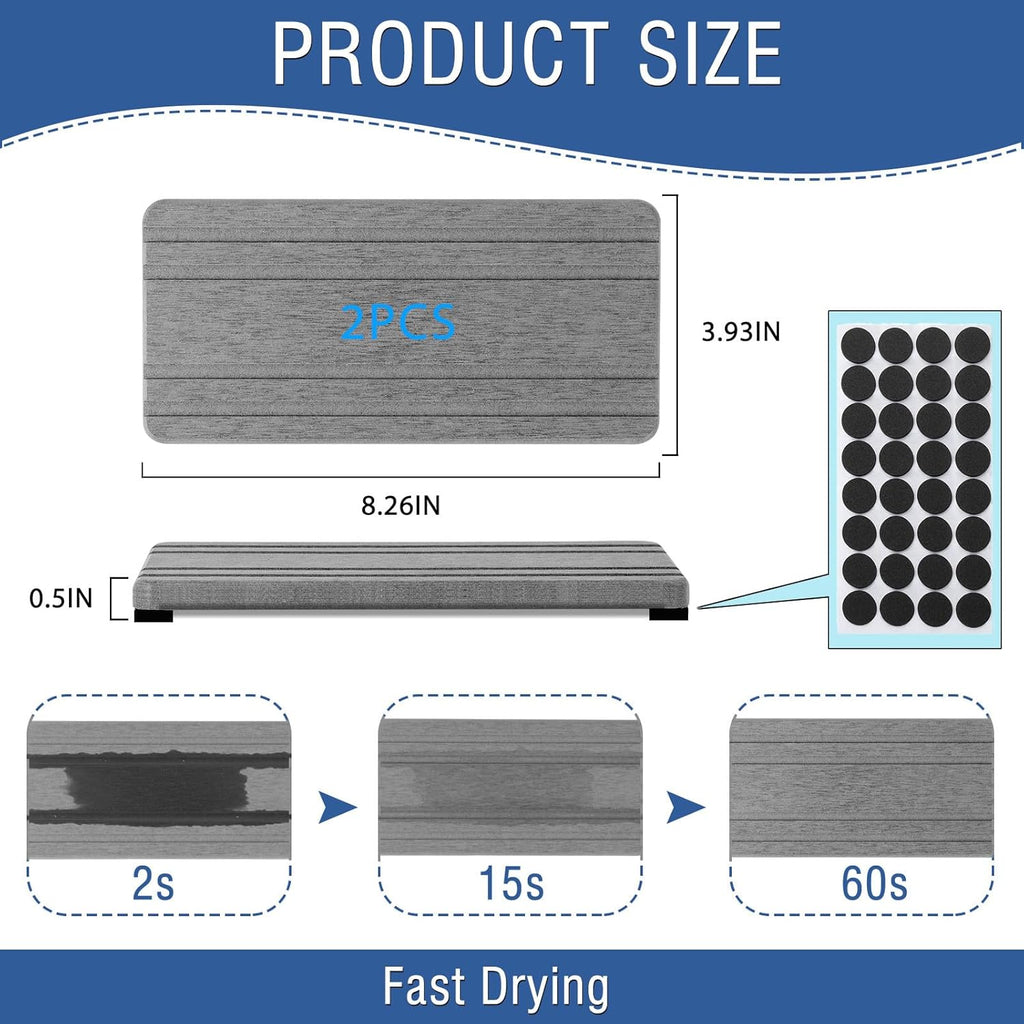 Skiennix Diatomite Stone Sink Tray - Quick Drying Water Absorbing Coasters for Kitchen & Bathroom