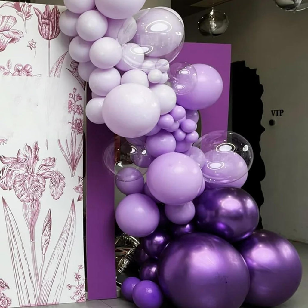 Voircoloria Metallic Purple Balloons - 12-Inch Chrome Latex | 66-Pack for Birthday, Wedding & More