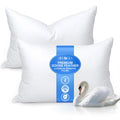 zibroges Ultra Soft Goose Feather Pillows Queen Size Set of 2 - Hotel Bed Pillow for Sleeping, (Down Fiber) Fluffy Support Surround Fill Polyester for Back, Stomach, Side Sleepers (Soft)