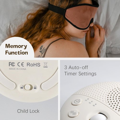 JunVox Fu White Noise Machine - Portable Sound Machine for Baby and Adult, with 21 Quality Non-looping Sleep Sounds, Night Light, Rechargeable Battery, for Travel, Home, Sound Therapy, Registry Gift