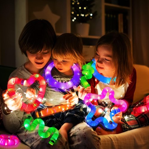 Glow Sticks | 6 PCS Camping Essentials for Kids - Light Up Pop Tube Wand & LED Bracelet Party Accessories