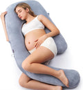 Momcozy Pregnancy Pillow - Dreamlign U Pro Maternity Support with Adjustable Leg Pillow | 50-72 Inch Full Body Comfort