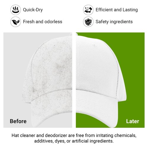 Calvana 4-in-1 Professional Hat Cleaning Kit, Quick-drying Cap Saver Cleaner, for Baseball Caps,Cowboy Hat, Felt Hat, Safe for Cotton, Wool, Polyester, 5oz Solution, Includes Towel and Brush
