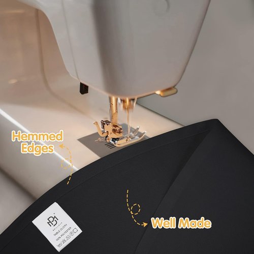 BRILLMAX 90-Inch Black Round Tablecloths - 10 Pack, Water & Stain Resistant 150 GSM Polyester for Weddings & Events