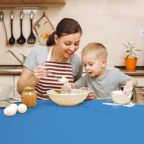 Extra Large Silicone Mat, 84”x24” Heat Resistant Mats for Countertop, Cuttable Waterproof Kitchen Counter Mat, Multipurpose Countertop Protector Mat, Silicone Mats for Kitchen Counter (Blue)