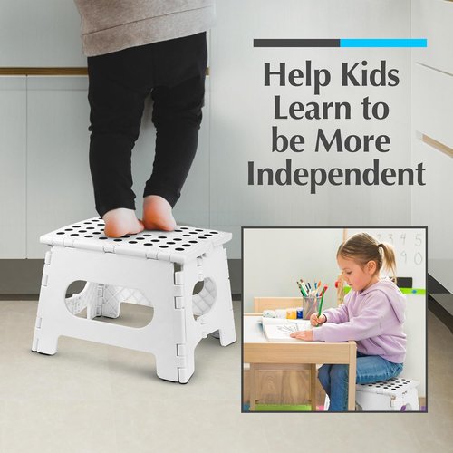 Handy Laundry Folding Step Stool - Lightweight & Sturdy for Adults and Kids - Easy One-Flip Design (White | 2-Pack)