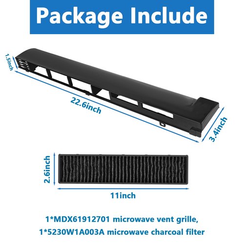 MDX61912701 Microwave Vent Grille Replacement for LG Microwave Vent Kit Oven Top Vent Grille LMV2031ST LMH2016ST LMHM2237BD LMHM2017SB Part# AP5202555 2119394 AH3535252 EA3535252