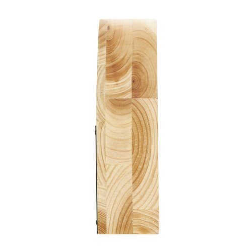 Deco 79 Wood Decorative Clock Round Abstract Mantel Clock, Tabletop Clock 8" x 2" x 8", Light Brown