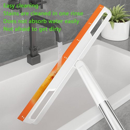 Magic Broom Multifunction Silicone Floor Squeegee, Air Broom for Floor with 56" Long Handle, 4-in-1 Rubber Sweeper for Dirt, Liquids, Pet Hair, Tile Hardwood Floors, Carpet, Living Room (Purple)