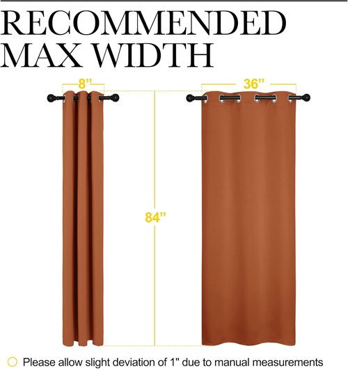 NICETOWN Blackout Curtains - Thermal Insulated Grommet Drapes for Halloween | 42 x 84 Inches, Burnt Orange