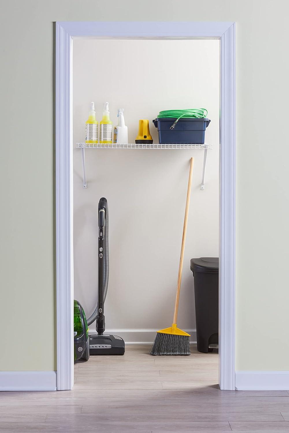 Rubbermaid Direct Wall Shelf - 3 Ft. Wide Wire Shelving Organizer with Mounting Hardware | White for Home & Laundry