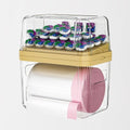 ZZWILLB 2-in-1 Trash Bag Dispenser & Laundry/Dishwasher Pods Container, Clear Acrylic Garbage Bag Organizer with Removable Lids, Under Sink Kitchen Storage Box