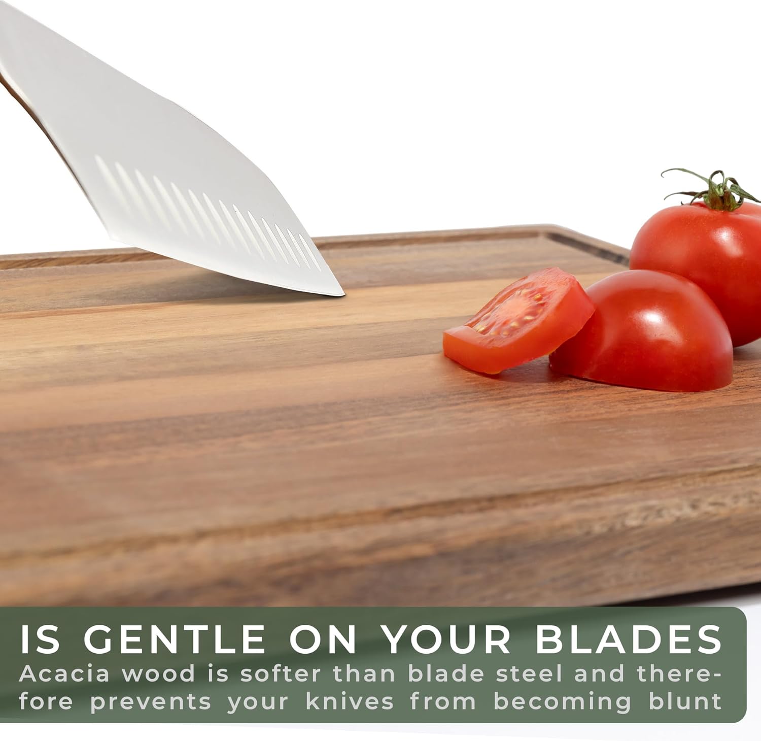 WALDWERK Acacia Wood Cutting Board Set - Durable 0.8" Thick Kitchen Boards | 15.75 x 12/13 x 9.5/10 x 7 in