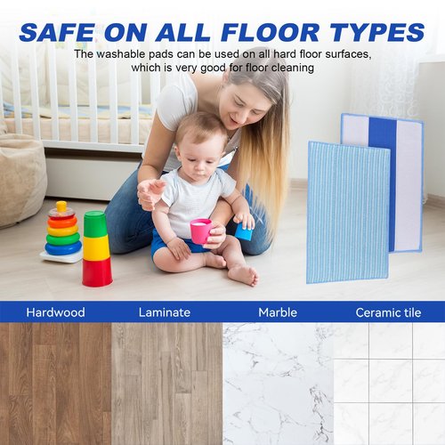 Microfiber Mop Pads Replacement for HAAN FS, SI and MS Series Steamers - Washable Reusable Mop Head Refill for Floor Cleaning - 3 Pack