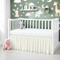 Crib Bed Skirt Dust Ruffle with Split Corners, 100% Cotton, Ivory Nursery Crib Skirt for Baby Boys or Girls, 28x52, 14" Drop, Toddler Bed Skirt, Baby Bedding, Crib Sheet Skirt, Soft & Breathable