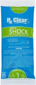 Rx Clear Mega Shock - 73% Calcium Hypochlorite Pool Sanitizer & Algaecide | 1 lb Bag