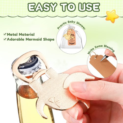54 Pcs Dinosaur Bottle Openers Baby Shower Return Favors for Guests Bottle Opener Decorations and Souvenirs with Organza Bags Thank You Tags for Dinosaur Party Favors