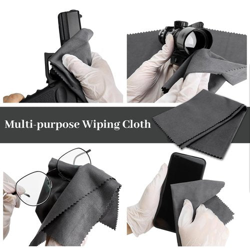 BOVPCAO Microsuede Gun Cloth 3 Pack, 12"x12" - Lint Free, Highly Absorbent Cleaning Rags, Durable Microfiber Cloth for Guns Cleaning, Polishing, Maintaining (Soft & Washable)