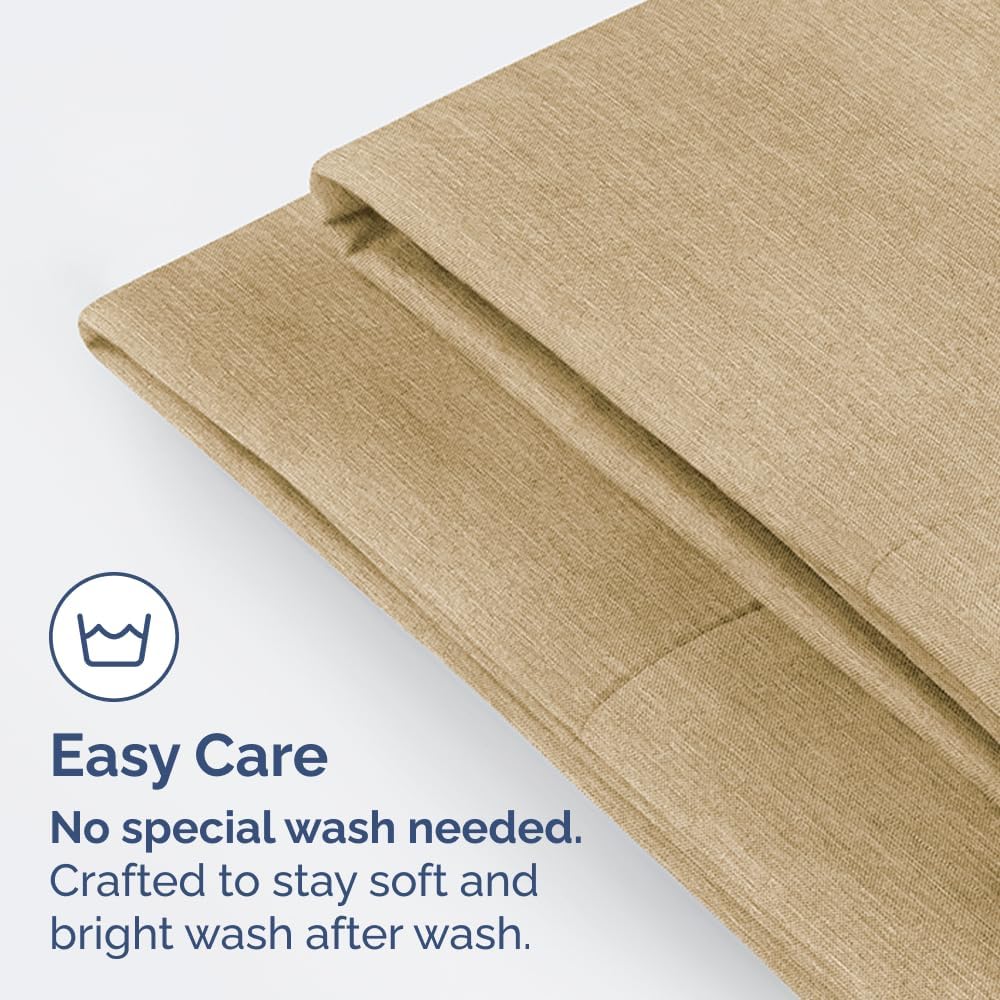 Skiennix Body Pillowcases Set of 4 | Soft & Breathable 20x54 Long Pillow Covers - Machine Washable, Fade-Free (Heathered Tan)