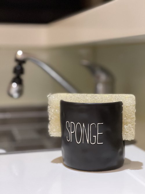 Mud Pie Kitchen Dish Bistro Sponge Holder Caddy, Black