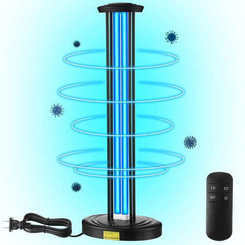 Qualirey 100W UV Light Sanitizer, Ozone Free, Safe for Children & Pets, 3 Timer & Remote UV Sanitizer for Bedrooms, Home Offices & Baby Rooms