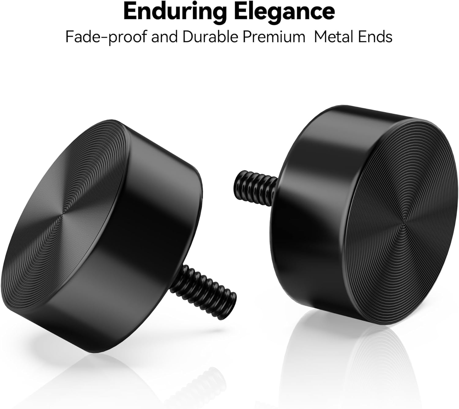 YaFex Heavy Duty Curtain Rods - Adjustable 32-150 Inch Black Window Treatment | Easy Install, Aluminium Finials