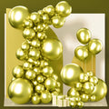 PartyWoo Metallic Lime Green Balloons - 140-Piece Arch Kit for Spring Birthday & Tea Party Decor | 5-12 Inch Sizes