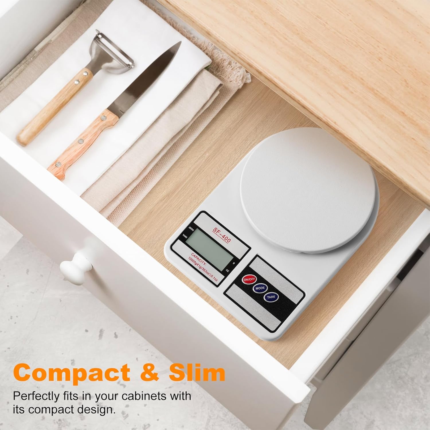 Partyreal Digital Kitchen Scale - Stainless Steel Food Scale with oz/g Units | Ideal for Meal Prep & Cooking