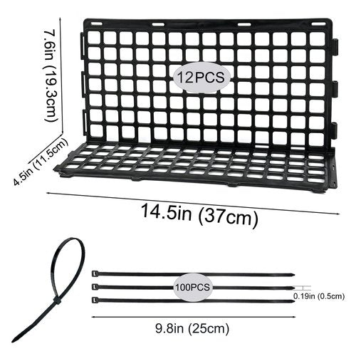Neehows 12 Pcs Under Couch Blocker for Pets, Bed Blocker with 100 Durable Zip Ties (25cm length, 5mm width), Plastic Under Sofa Toy Stopper Bed Barriers for Cats Dogs Furniture - Black