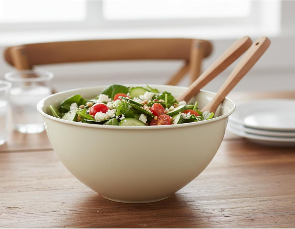 Tribello 5-Quart Mixing Bowls - Versatile Plastic Salad & Serving Bowls - Set of 4 (Colors May Vary)