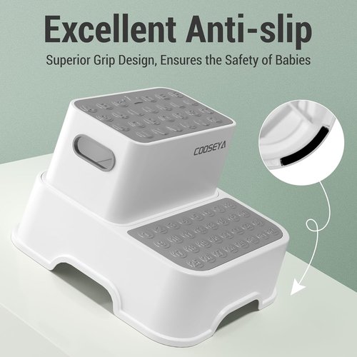 COOSEYA Kids' Step Stool - No-Slip Design for Bathroom & Potty Training | 2 Pack, Toddler-Friendly