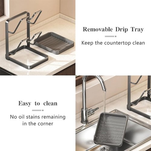 YAGUAN Double Layer Kitchen Pot Lid Storage Rack, 304 Stainless Steel Pot Lid Holder While Cooking, Kitchen Pot Lid Storage Rack for stove top, Multifunctional Kitchen Pot Lid Organizer for Countertop