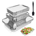 BIBRADAA® 60 Pack Aluminum Pans with Lids,2200ml(4.4LB)/1100ml(2.4LB)/700ml(1.5LB) Foil Pans with Lids,Aluminum Foil Pans,For Catering,Meal Prep and Takeout.