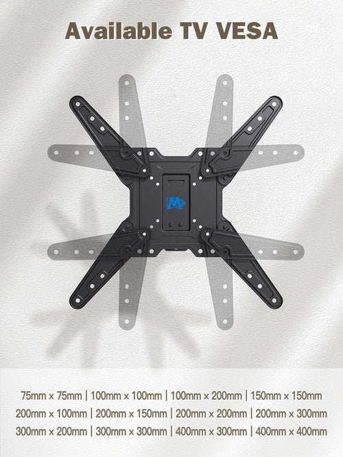 Mounting Dream UL Listed TV Wall Mount for Most 26-55 Inch TVs, Full Motion TV Mount with Perfect Center Design, Articulating Wall Mount TV Bracket Swivel and Tilt, Max VESA 400x400mm, Up to 77LBS