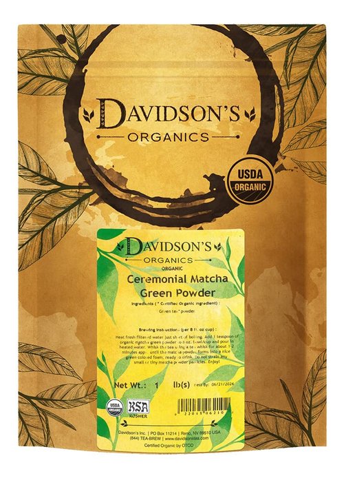 Davidson's Organics, Ceremonial Matcha Powder, Loose Leaf Tea, 16-Ounce Bag