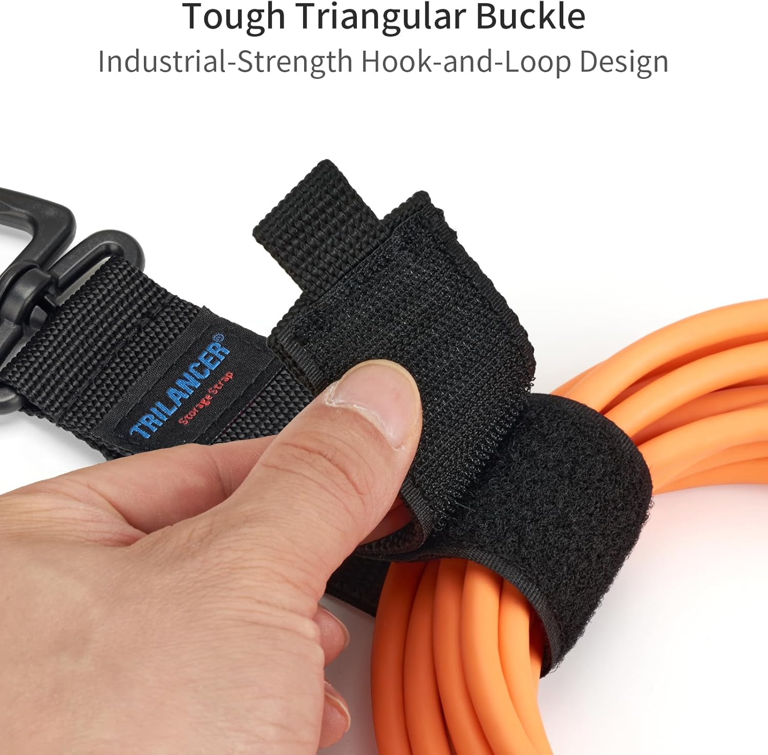 Trilancer Heavy Duty Storage Straps - 10-Pack Hook-and-Loop Cord Organizer with Triangular Buckle for Cables & Wires