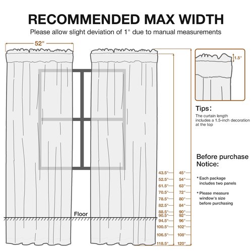 Anmao Non-See-Through Off White Privacy Semi Sheer Curtains for Living Room 84 Inch Length 2 Panels Set, Light Filtering that Let Light in Rod Pocket Window Drapes for Bedroom, 52W x 84L, Ivory White