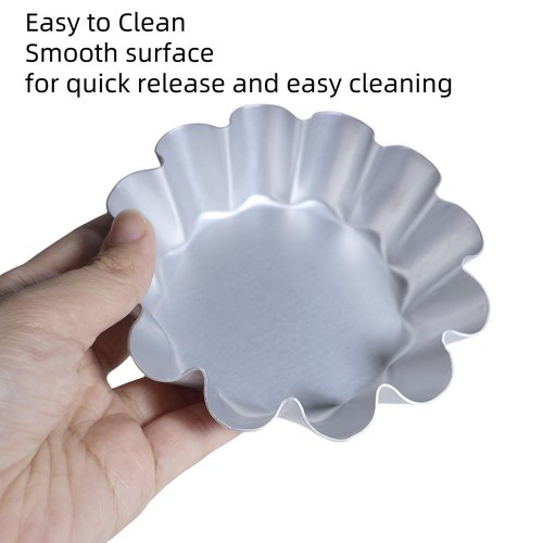 FAQQI 6 Pcs, Large 4.5 Inches Ensaymada Molder Filipino, Bibingka Molder Filipino, Torta Molder – Extra Large Round Cake Pan with Wave Edge for Traditional Filipino Desserts, Perfect for Ensaymada