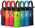 Farsea Insulated Water Bottle - 18 oz Stainless Steel with Paracord Handle & 2 Lids | Sweat-Proof & BPA-Free