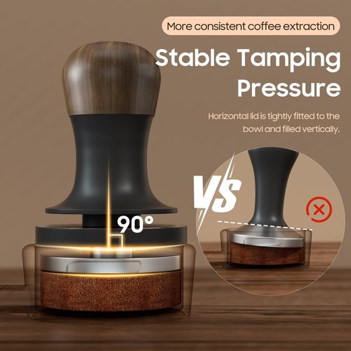 MHW-3BOMBER Espresso Tamper 58.35mm with Sound Feedback Calibrated Coffee Tamper 30lbs Tamper Tool Espresso Flat Base, T6184T