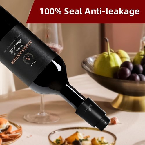 2 PACK Wine Bottle Stoppers, Philorn Vacuum Wine Stoppers - Saver Toppers for Wine Bottles, Reusable Wine Cork Cover Keep Wine Fresh after Opening, Real Vacuum Pump Wine Keeper Cap Preserver - Gifts