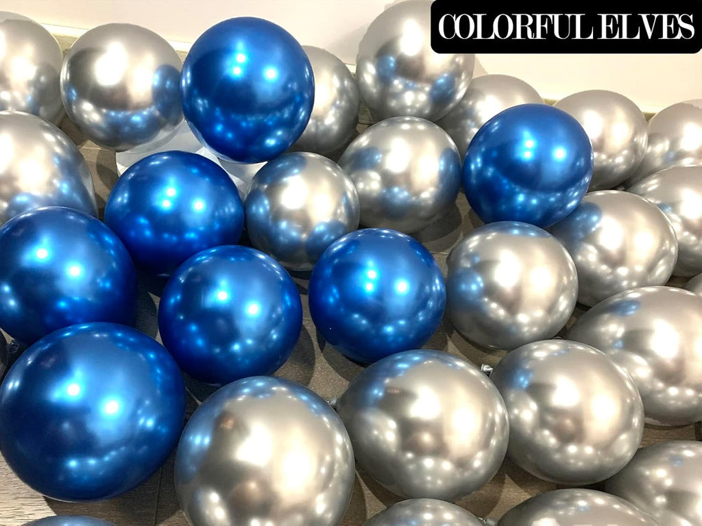 Skiennix 5-Inch Metallic Silver Balloons - Shiny Chrome Mini Balloons for Party Decorations | 100 Pack