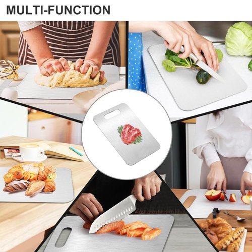 Titanium Cutting Boards for Kitchen, Food Grade 304 Stainless Steel Cutting Board Set for Meat, Fruit & Vegetable (13.4 * 9 Inch)